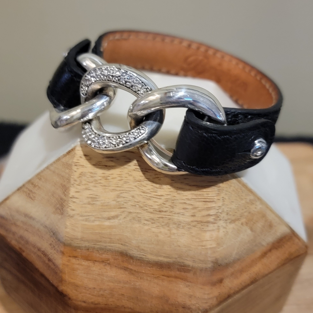 Brighton Segovia Cadiz black leather bracelet - Picture 7 of 9